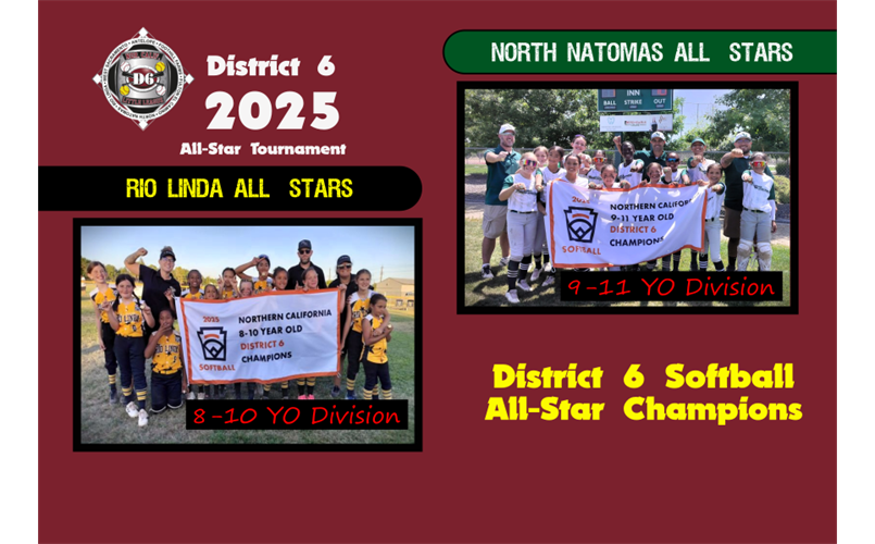 2025 District 6 Softball Minors Divisions Champs!	
